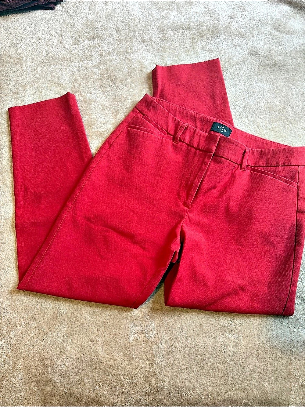 WHBM The Slim Ankle Red Skinny Ankle Pants Size 6
